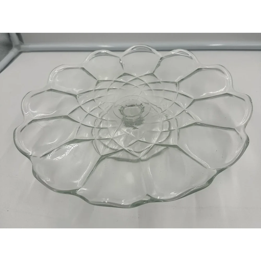 Vintage Glass 12” Pedestal Cake Dessert Stand with Heavy Dome Cover